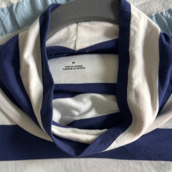 Maeve Anthropologie Sequin Sleeve Striped Baby Tee - Size M - Picture 12 of 13